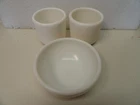 2 Vintage WWII US Navy Corning Milk Glass Watchmans Hand Warmer Mugs Cups & Bowl