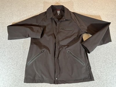 Topo Designs Jacket Mens Medium Black Breaker Shirt Shacket Water Resistant Snap