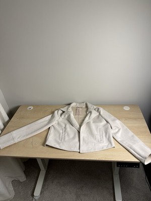 Philosophy Republic Clothing Faux Leather Moto Jacket Cream Size Large