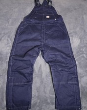 Carhartt FR Bib Overalls Mens 42x30 Blue Insulated Flame Resistant Workwear
