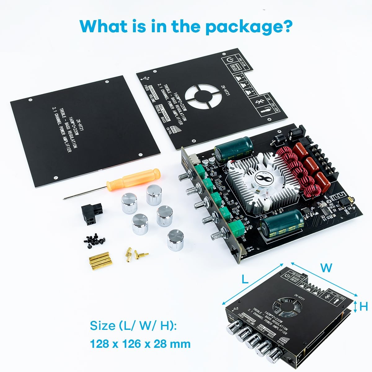 ZK-HT21 TDA7498E Bluetooth Amplifier Board 160W×2+220W Subwoofer