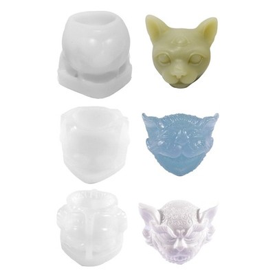 Aromatherapy Silicone Mold Three-eyed for Cat Animal Silicone Mold Home D