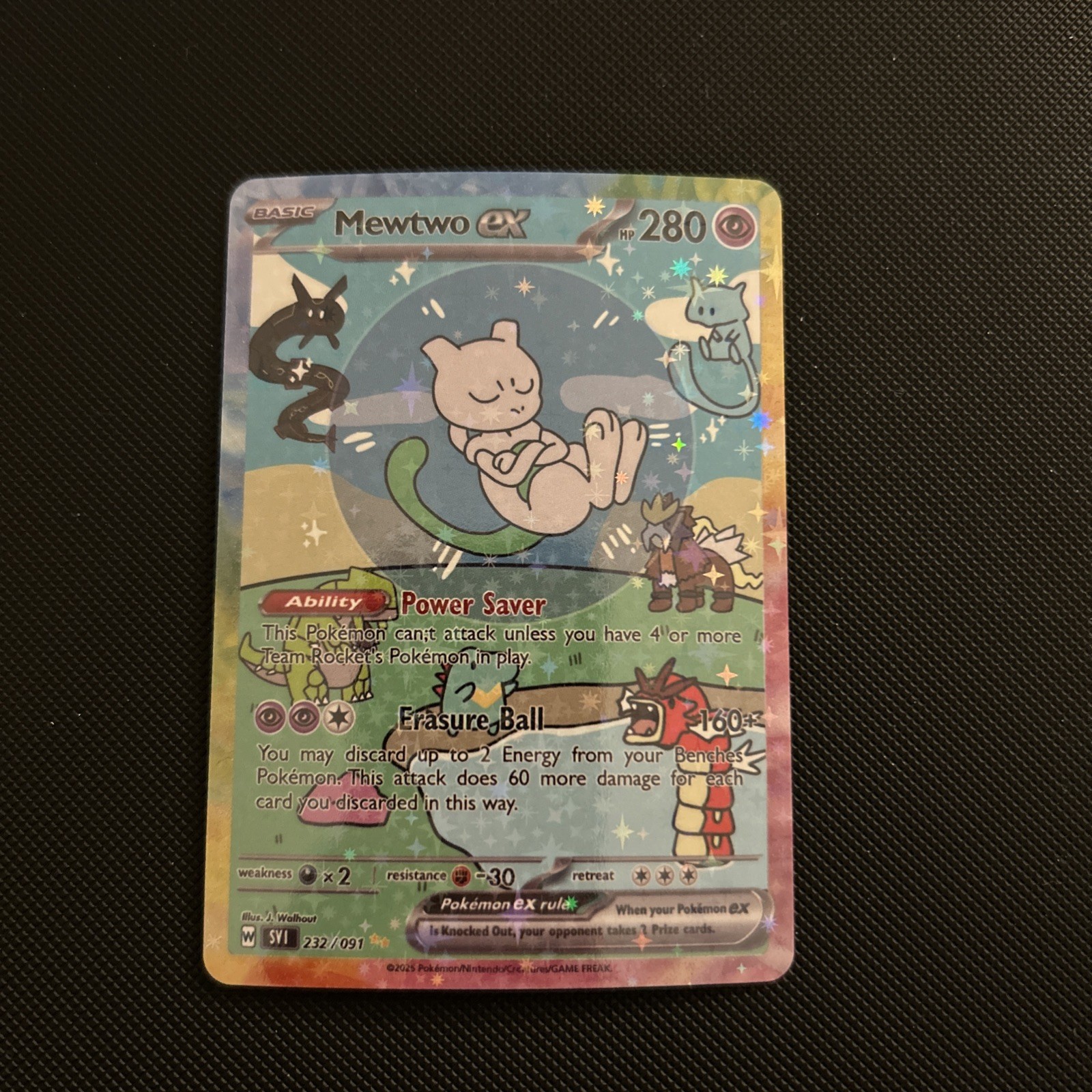 Shiny Mewtwo Pokemon Card Display Art Card