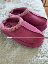 UGG Tasman Purple Platform Suede Sheepskin Slippers Women s Size 7