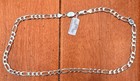 New With Tag Men’s .925 Sterling Silver Figaro Link Chain 20" Made In Italy Box — photo 2