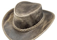 Chapeau Cowboy Western en Cuir Unisexe – Chapeau Outdoor pour Équitation, Randon