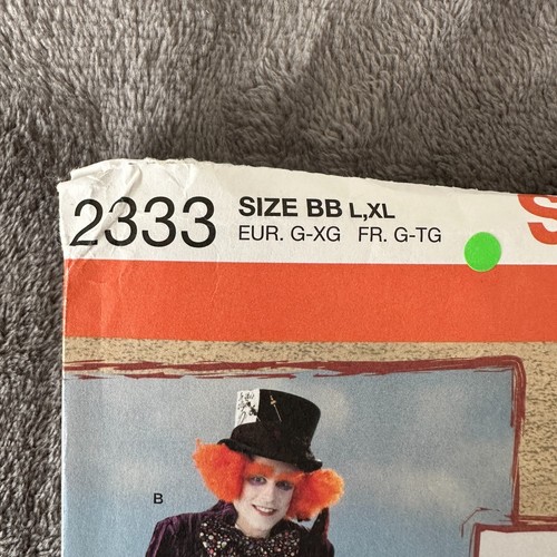 Simplicity 2333 Men's Costume Pattern Pirate Mad Hatter L XL 42-48 Uncut 2010 - Picture 2 of 7
