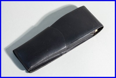 Axel Springer 1970s Leather Case in Black + Flap for 3 Pieces with Divider