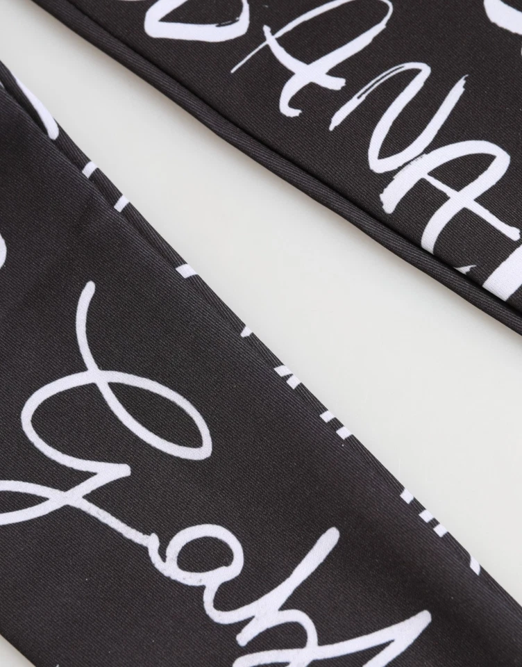 Guantes DOLCE & GABBANA Negro Blanco Logo DG Longitud del Codo Mitón s. 7 / S 680usd Foto 4 de 4