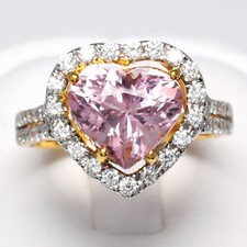 Bague tourmaline naturelle et diamant en or jaune massif 20 carats 0,56 ct di...