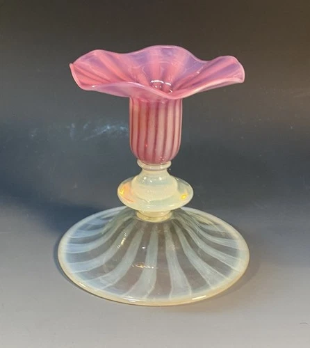 Steuben Oriental Poppy Candlestick