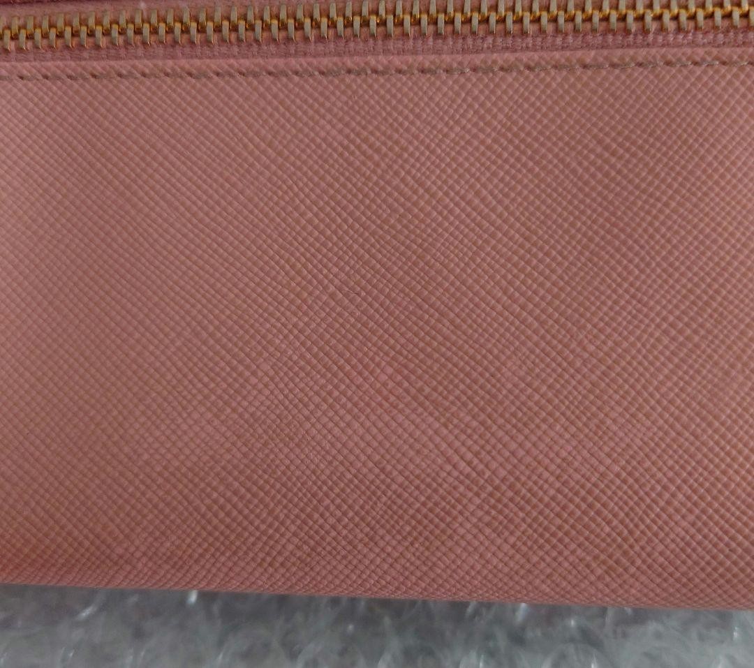 PRADA Saffiano Leather Ribbon Bow Long Wallet Pink With Exterior Back Zipper Pur thumbnail 17