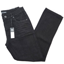 Thread Theory Men's Jeans Stretch Straight Fit Jet Black Classic Solid Denim