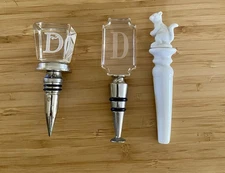 Mudpie Engraved Bottle Topper Glass and Stainless Anthropology Ceramic Squirrel