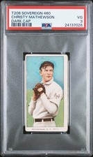 1909-11 T206 SOVEREIGN 460 DARK CAP CHRISTY MATHEWSON PSA 3