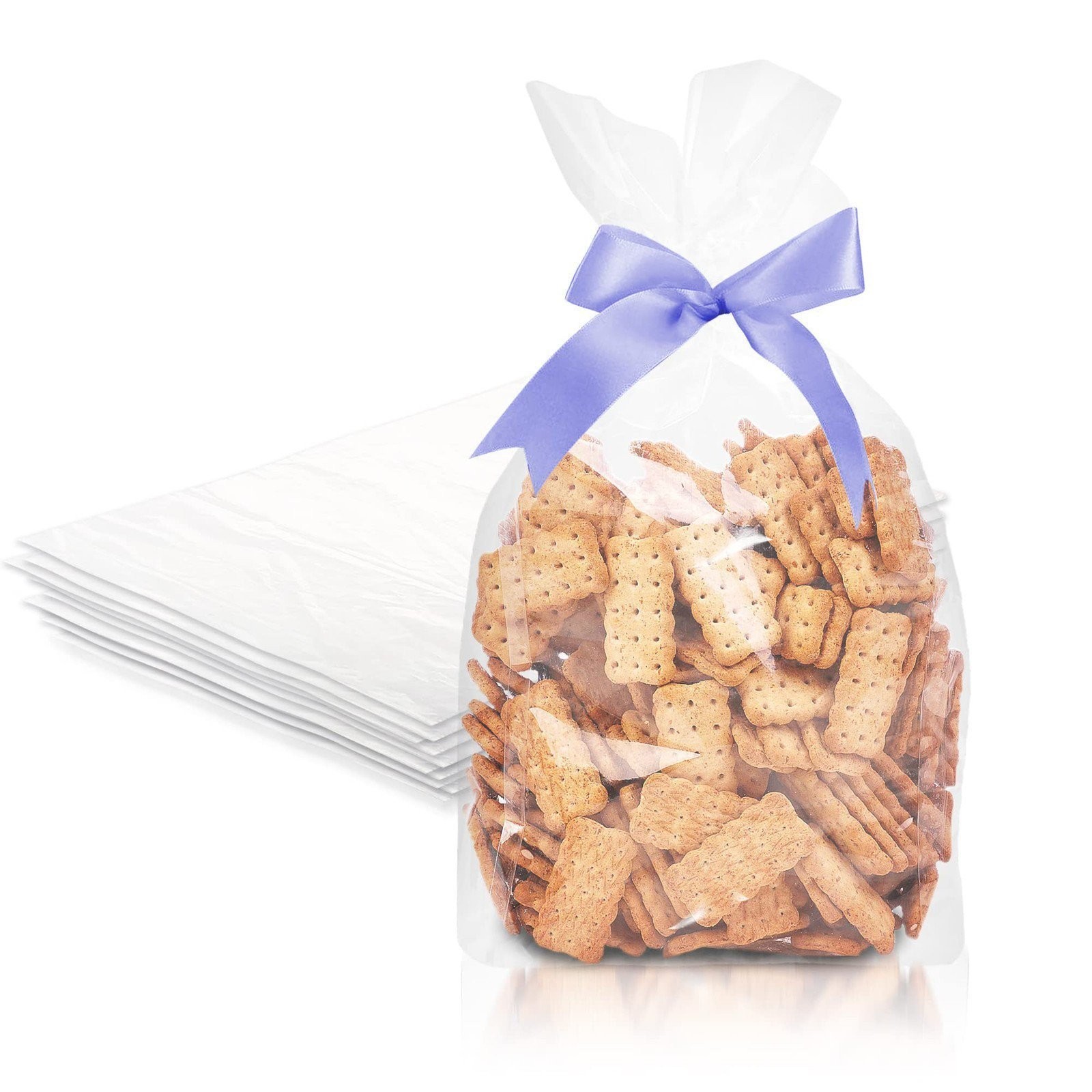 Clear Plastic Bags, 8x4x18 Inch Gusseted Poly, 2 Mil LDPE, 1000 Pack