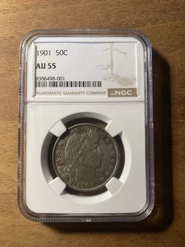 1901 Barber Half Dollar 50c NGC Certified AU55