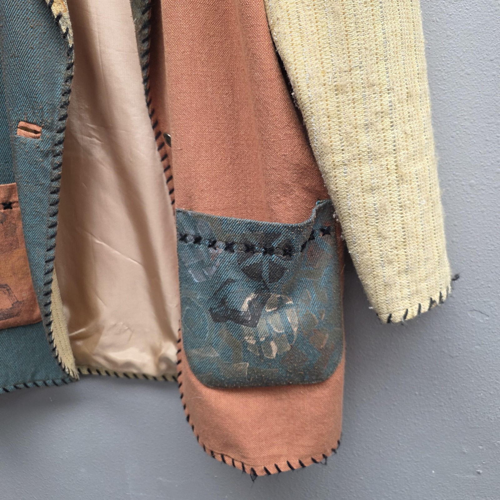 Crystal Jacket Womens Medium Multicolor Boho Patc… - image 3