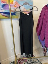 Black Slip Dress Maxi Midi Size Small