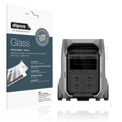 2x Schutzfolie für EF Ecoflow Delta 3 Plus - Anti-Shock 9H Folie dipos Glass