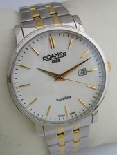 ROAMER WATCH MENS CLASSIC LINE SAPPHIRE 709856 STAINLESS STEEL SWISS GENUINE