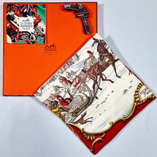 RARE VINTAGE HERMES Silk Scarf "Les Plaisirs Du Froid" Carre 90 by Hugo Grygkar