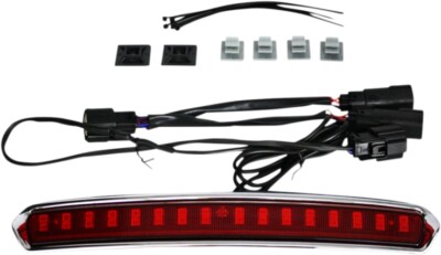 Custom Dynamics Chrome Red Lens LED High Mount Tour Pak Light Harley 14-Up