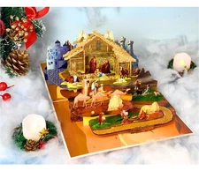 Nativity Christmas Cards with Envelope Message Tag, Religious Christmas Cards...