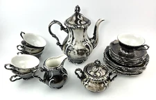 🫖 RW Bavaria Feinsilber 26 Tea Set – 22pc Silver Luster German VTG (Wear)