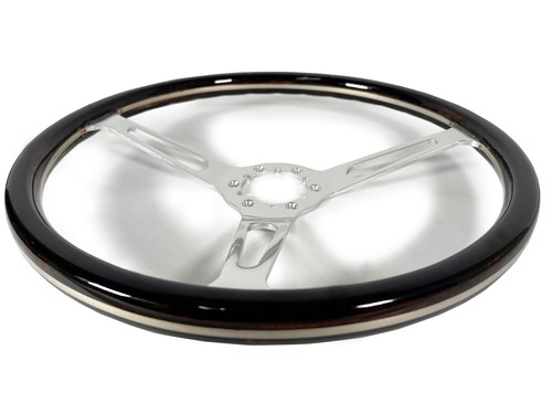 1968-78 Ford Mustang Cobra 6-Bolt Espresso Wood Shelby Style Steering Wheel Kit - Picture 3 of 10
