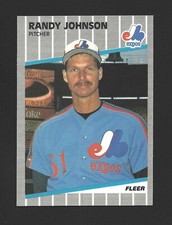 1989 Fleer #381 RANDY JOHNSON Raw - Montreal Expos - Black Out Variation RC