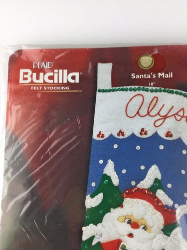 NUEVO Kit de Medias de Navidad de Fieltro Bucilla "Correo de Santa" Lentejuelas con Cuentas Hágalo Usted Mismo - Imagen 2 de 6