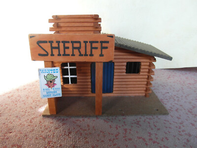 HOLZ WESTERN HAUS SHERIFF 60/70 JAHRE FÜR ELASTOLIN/TIMPO FIGUREN