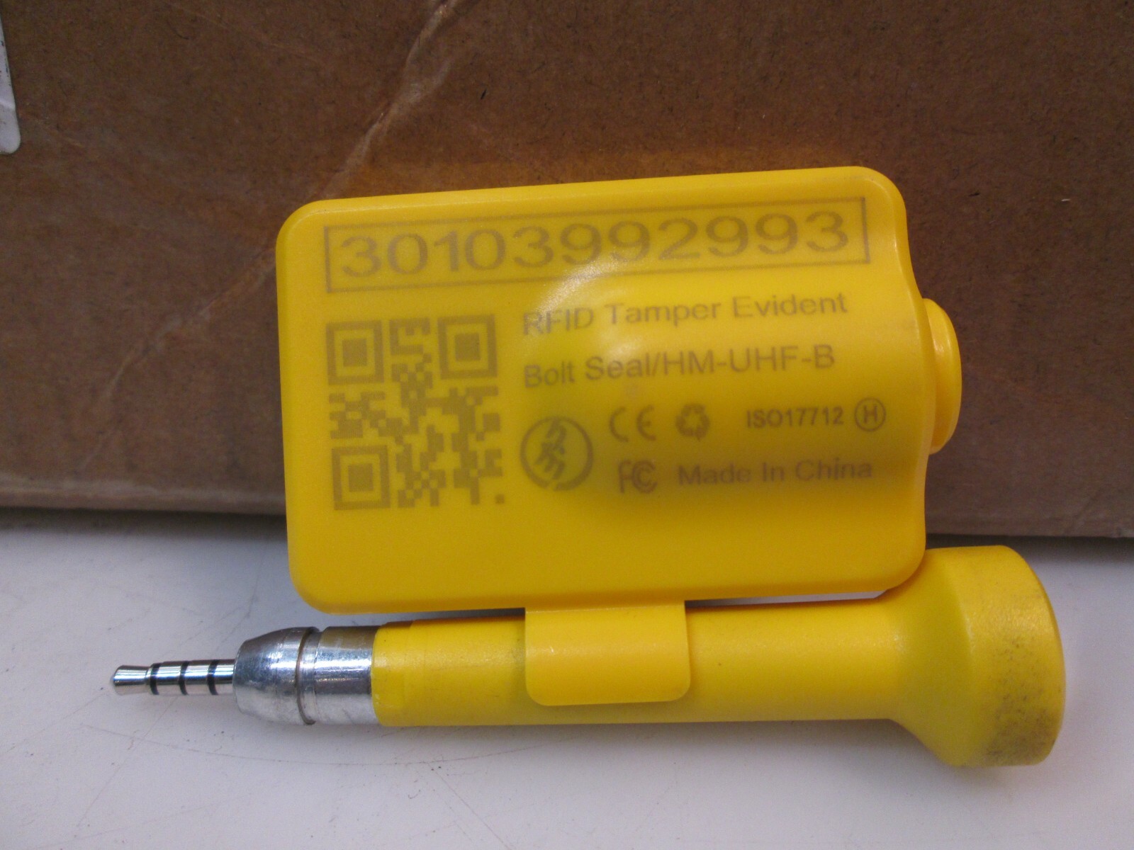 (QTY. 300) Yellow HMUHFB, RFID Tamper Evident Bolt Seal Cargo