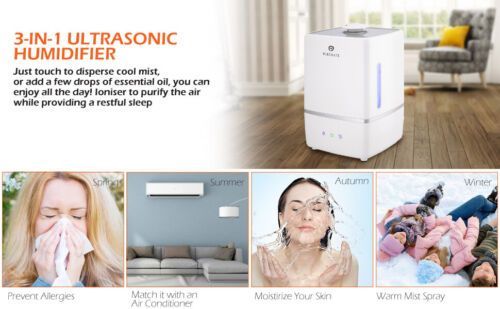 PureMate 5L Ultrasonic Cool & Hot Mist Humidifier with Ioniser & Aroma Diffuser - Picture 12 of 12