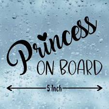 Princess On Board Vinyl Sticker, Car Stickers, Campervan Stickers, Vinyl Decal