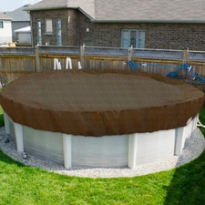Round Winter Pool Cover Safety Heavy Duty Swimming Cover Above Ground Pool Brown