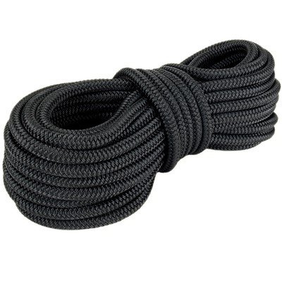 Corde Cordage en Polyester 10mm 50m Noir Tressé PES multifilament