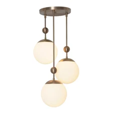 Wall Chandelier Handmade Three Globe Brass Sputnik Flush Mount   Light Fixture