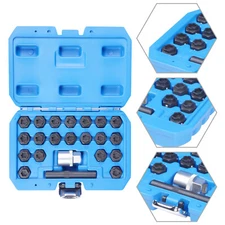22pc Wheel Locking Lug Nut Master Key Set Lock Removal Tool For BMW Universal