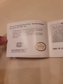 The Krion Conquest Nintendo NES Instruction Manual Booklet ONLY Nice! VIC TOKAI