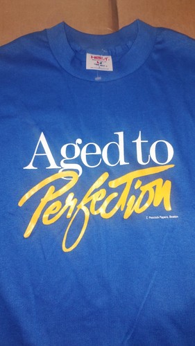 Vtg 90s Aged To Perfection Shirt Men's Blue Single Stitch Funny Size L - Picture 4 of 16
