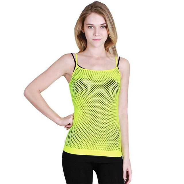 NEW Neon Yellow Net Tank Top Super Soft With Ultimate Stretch