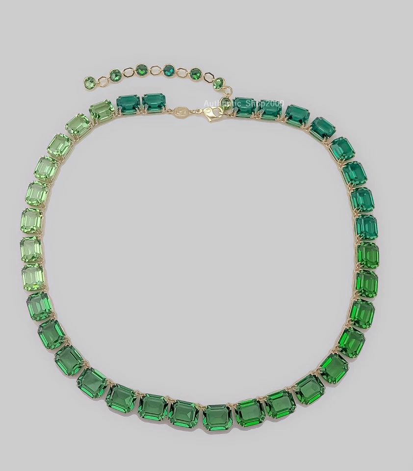 New 100% Authentic SWAROVSKI Brand Gradien Gold Green Millenia  Necklace 5671257