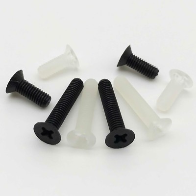 25/100pcs Plastic Nylon M3 3mm Flat Countersunk Phillips Cross Head Screw Bolt