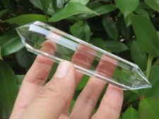 13 Sided Vogel Style Natural 99% Clear Quartz Crystal Wand DT Point 118.9g