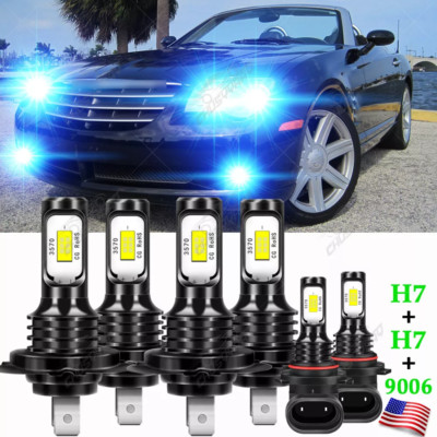 8000K For Chrysler Crossfire 2004-2008 -6x H7 9006 LED Headlight Fog Light Bulbs
