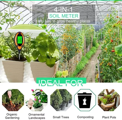 4in1 PH Tester For Soil Water Moisture Light Test Meter for Garden Plant Seeding - Picture 6 of 12