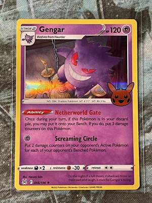 Gengar 066/196 (Trick or Trade Stamped) Lost Origin Holo Rare
