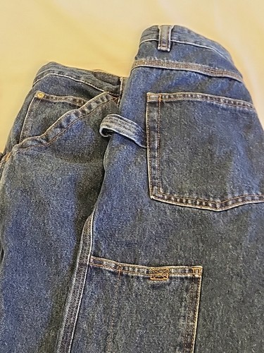 WearGuard Carpenter Jeans Mens Size Nice 36x30Blue Dark Denim Casual Work Pants - Picture 6 of 14